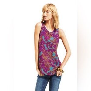 Cabi Palm Grass Tropical Sleeveless Blouse Sz M